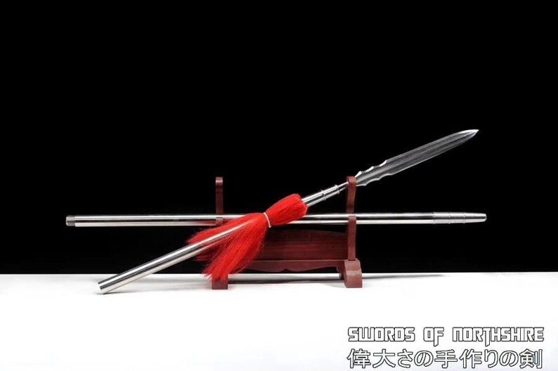 Chinese Qiang Spear Martial Arts Hand Folded Damascus Etsy Norway