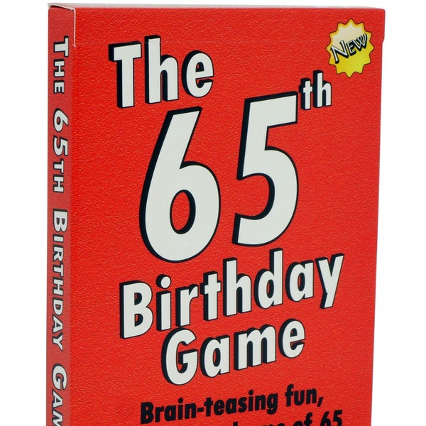 The 65th Birthday card game. A 65th Birthday Gift for men or women turning 65. The fun way to say HAPPY 65th BIRTHDAY to newly 65 years old