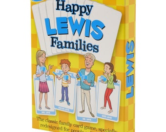 The LEWIS FAMILY card game, a great gift idea for Xmas for the Lewises! Ideal as a secret santa gift or stocking filler gift for mum or dad