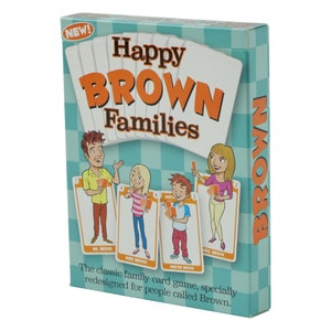 Happy Families Games. Special edition for families named BROWN. Ideal as a family gift, original stocking filler idea, xmas game etc