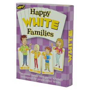 Personalized family card game for families named White. Perfect as a stocking filler gift, christmas present idea, xmas table gift and more