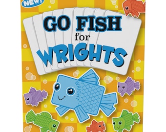 WRIGHT FAMILY Go Fish Personalized Card Game – Funny Family Gift, Premium Small Batch Deck + FREE Custom Wright Family Gift Wrap.