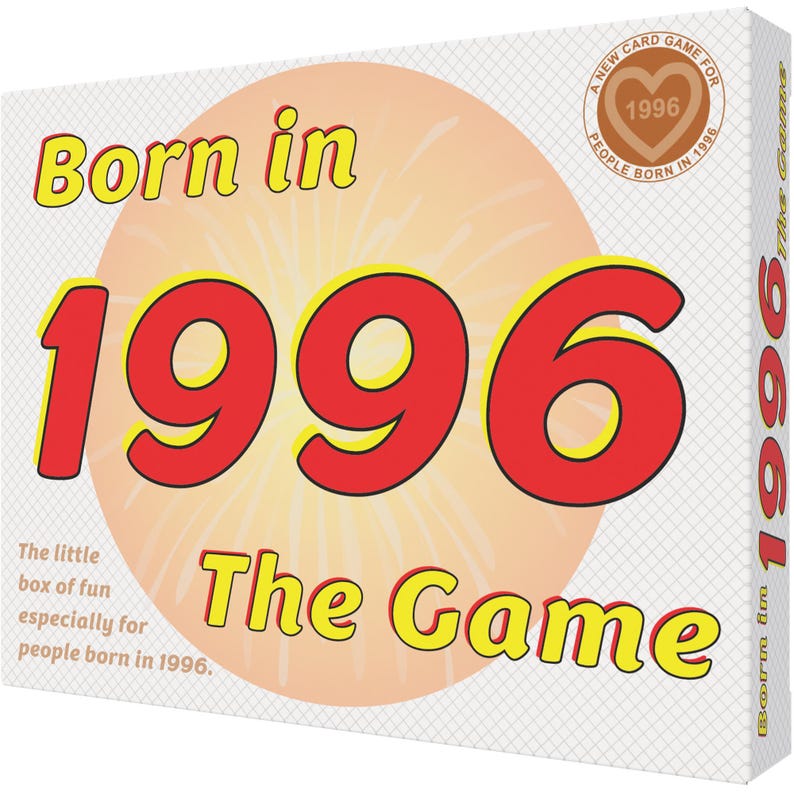 Born in 1996 - THE GAME. My hilarious new 1996 gift: A brilliant 1996 card game for the 1996 birthdays Bild 1