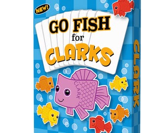 CLARK FAMILY Go Fish Personalized Card Game – Funny Family Gift, Premium Small Batch Deck + FREE Custom Clark Family Gift Wrap.