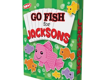 JACKSON FAMILY Go Fish Personalized Card Game – Funny Family Gift, Premium Small Batch Deck + FREE Custom Jackson Family Gift Wrap