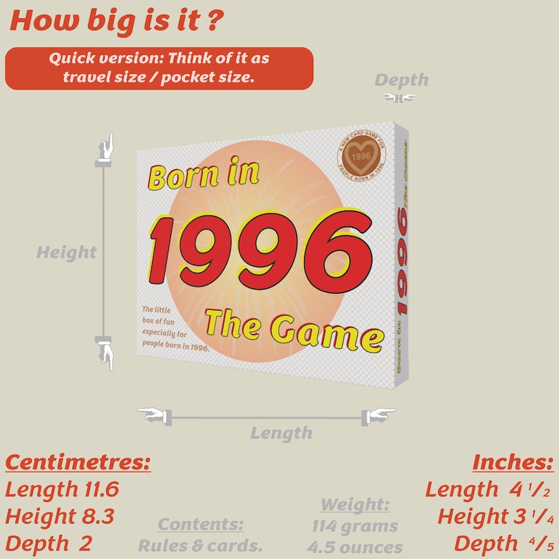 Born in 1996 - THE GAME. My hilarious new 1996 gift: A brilliant 1996 card game for the 1996 birthdays Bild 8
