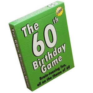 For 60th birthday gift ideas, look no further than my little 60th Birthday Game. Age with Laughter and Memories  to celebrate 60 years old
