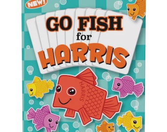 HARRIS FAMILY Go Fish Personalized Card Game – Funny Family Gift, Premium Small Batch Deck + FREE Custom Harris Family Gift Wrap