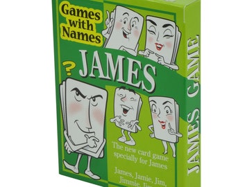 JAMES&#39;S GAME - my fun new gift idea for people named James. His own personal card game! Xmas gift idea, stocking filler or secret santa etc
