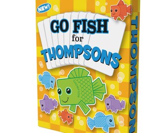 THOMPSON FAMILY Go Fish Personalized Card Game – Funny Family Gift, Premium Small Batch Deck + FREE Custom Thompson Family Gift Wrap.