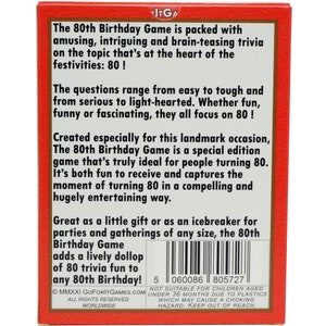 80th Birthday Card Game. New 80th Birthday Gift for men or women turning 80.Most fun way to say HAPPY 80th BIRTHDAY! Age 80 birthday present image 10