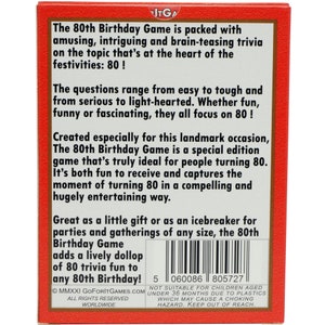 80th Birthday Card Game. New 80th Birthday Gift for men or women turning 80.Most fun way to say HAPPY 80th BIRTHDAY Age 80 birthday present image 10