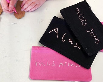Personalised Teacher Pencil Case - Your Childs Handwriting - End of Term Thank You Gift