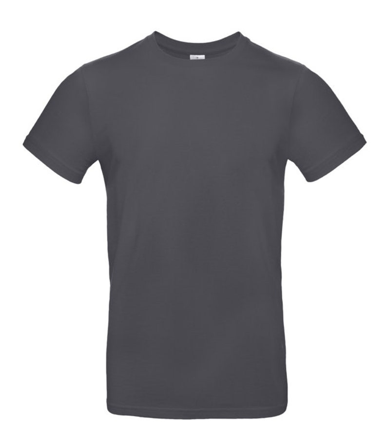 May include: A charcoal gray short-sleeved t-shirt.