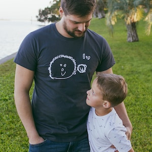 Children's Drawing T Shirt - Daddy T-shirt - Dad Personalised Tee - Childs Own Drawing - Adult Unisex Top - Fathers Day Gift