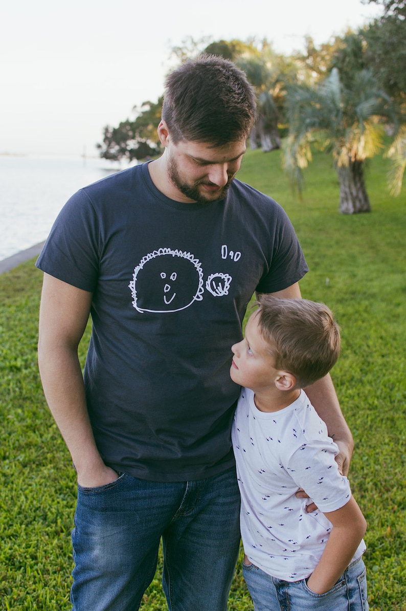 Children's Drawing T Shirt - Daddy T-shirt - Dad Personalised Tee - Childs Own Drawing - Adult Unisex Top - Fathers Day Gift