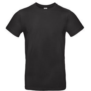 May include: A plain black t-shirt with short sleeves.