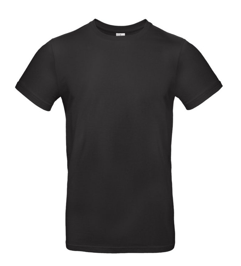 May include: A plain black t-shirt with short sleeves.