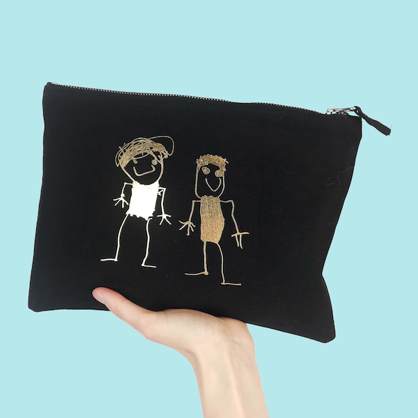 Daddy Wash Bag - Personalised Childrens Drawing Bag - Fathers Day Gift  - Own Handwriting - Dad Gift