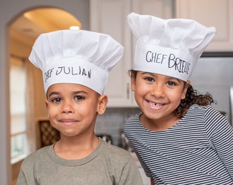 Childrens Personalised Chef Hat - Little Helper Baking Gift - Kids Cooking Hat - Childs Own Handwriting - Kids Artwork
