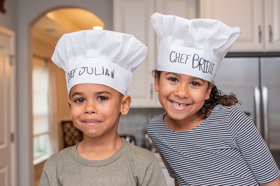 Childrens Personalised Chef Hat Little Helper Baking Gift Kids Cooking Hat  Childs Own Handwriting Kids Artwork 