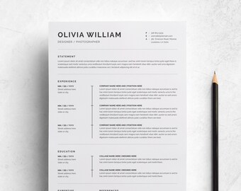 elegant resume etsy