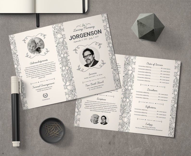 Funeral Program Template Funeral Program bifold Obituary Program Printable Memorial program Template Funeral Program Template Word