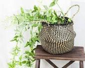 2019 New Arrvial Seagrass Wicker Basket Flower Pot Folding Basket Dirty Storage Basket Rattan Decoration For Home