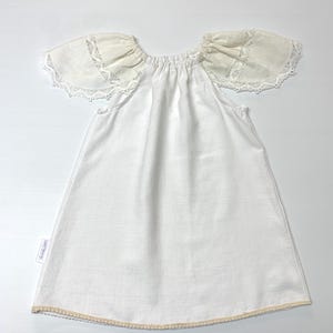 White Linen and Lace Swing Dress