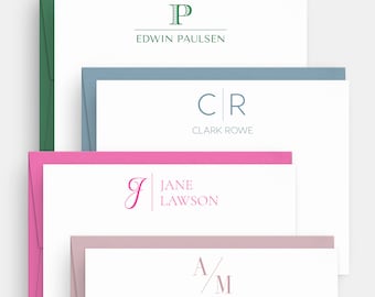 Personalized Classic Stationery - Monogram Stationary - Initial Monogram Writing Paper - Professional Notecards And Notepad Set