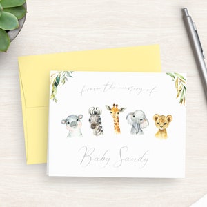 Safari Animals Baby Shower Stationery - Safari Baby Shower Thank You Cards - Jungle Baby Shower Thank You Card - Safari Baby Gift