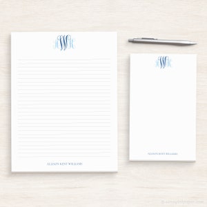 Personalized Vine Monogram Writing Pad - Traditional Monogram Notepad - Gift For Her - Classic Personalized Stationery #148