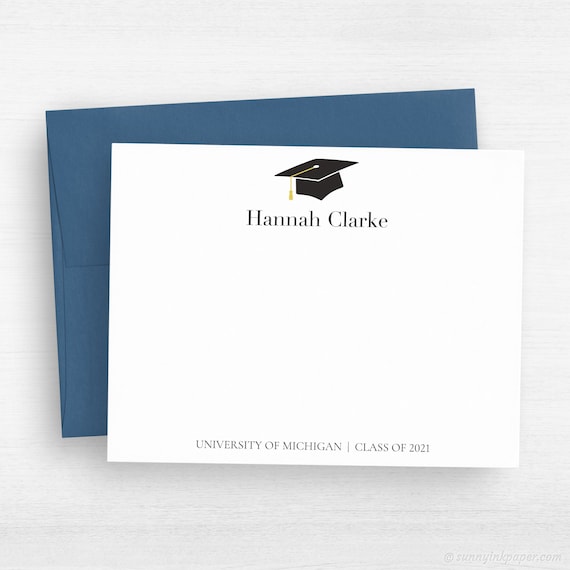 Graduation Thank You Cards - 2021 Grad Card - Custom Flat Note Cards for  Graduation - Graduation 2021 Ty #197 - Etsy