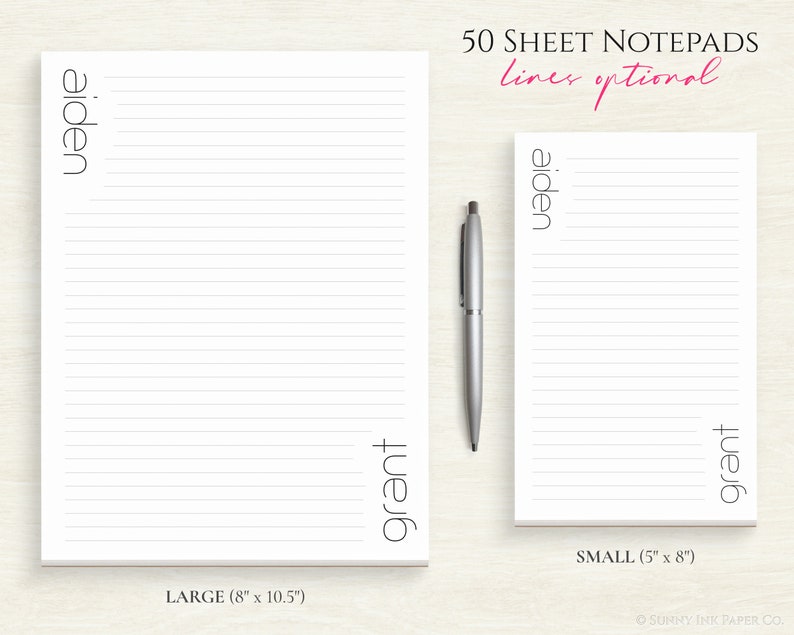 Personalized Writing Pad Trendy Stationery Custom Notepad Etsy