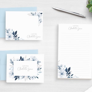 Custom Stationery - Floral Writing Paper - Watercolor Stationery Set - Personalized Stationary - Mother&#39;s Gift
