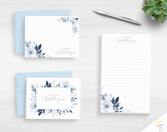 Custom Stationery - Floral Writing Paper - Watercolor Stationery Set - Personalized Stationary - Mother's Gift