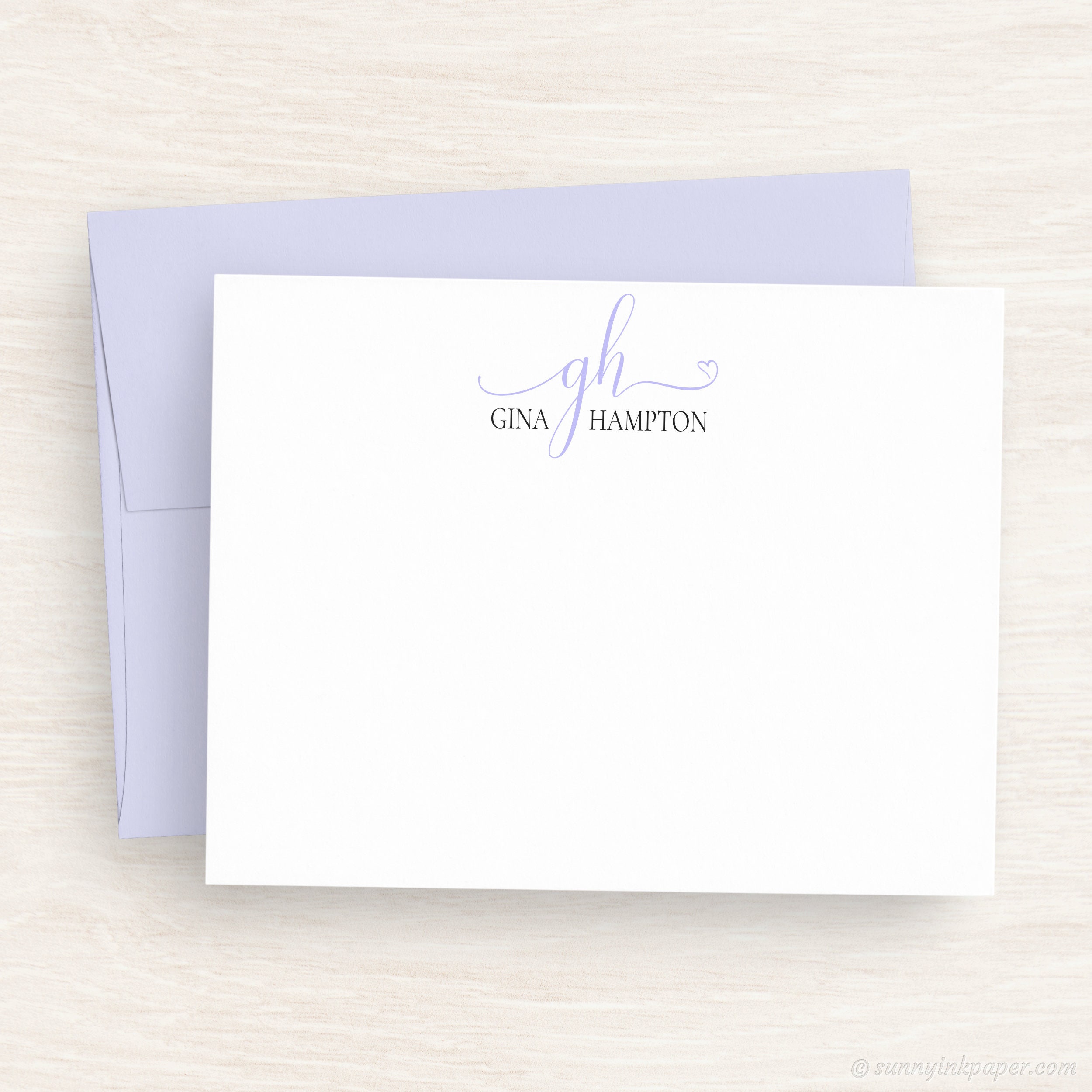  Personalized Stationery Set for Women - Pretty Script Flat Note  Cards with Envelopes - Custom Personal Notecards for Girls - Chic  Correspondence Stationary - Thank You Card - Graceful Script Flat :  Handmade Products