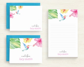 Personalized Stationery - Botanical Stationery - Customized Watercolor Stationery Set - Stationery Gift Set - Stationery For Her #101