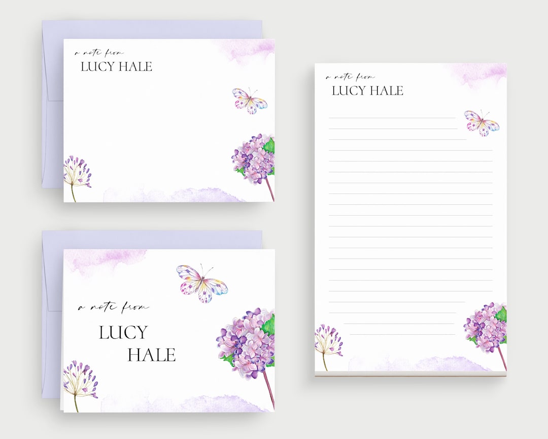 Personalized Stationery - Butterfly and Floral Writing Paper ...