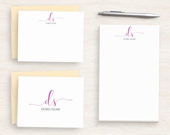 Monogram Stationery - Initial Stationery Personalized - Monogram Stationery Set - Custom Writing Paper - Gift For Her #198