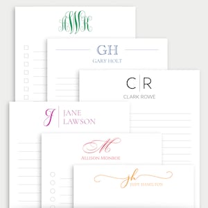 Personalized Monogram Notepad Stationery Desk Pad Elegant Custom Notepad - Business  - Writing Pad For Him