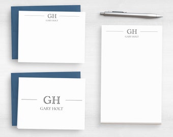 Personalized Stationery Gift  - Monogram Stationery - Custom Gift For Him - Classic Monogram Stationery Set - Corporate Gift For Men #201