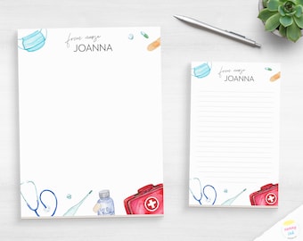 Personalized Nurse Notepad - Doctor Notepad - Customized Nursing Student Notepad - Medical Writing Pad - Pediatrician Pad