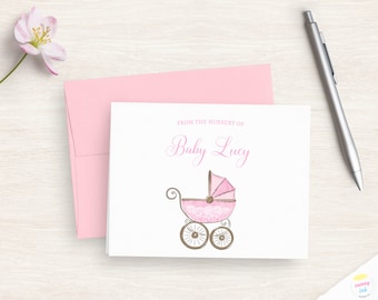 Baby Shower Thank You Cards Girl - Personalized Boy Baby Shower Stationery - Baby Thank You Notes - Baby Shower Gift - From The Nursery Of