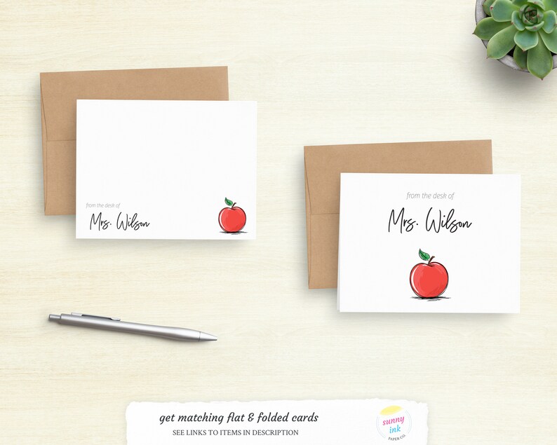 Personalized Teacher Writing Pad Customized Apple Notepad Etsy