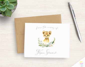 Safari Animal Baby Shower Thank You Cards - Personalized Baby Thank You Notes - Baby Girl Cards - Baby Shower Boy - Baby Lion