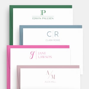 Personalized Classic Stationery - Monogram Stationary - Initial Monogram Writing Paper - Professional Notecards And Notepad Set