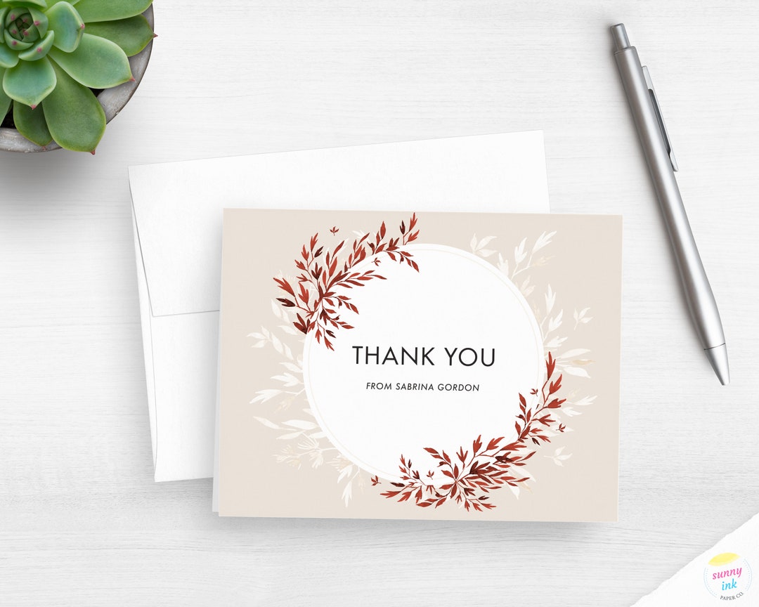 Fall Floral Thank You Note Cards - Women's Personalized Thank You Cards ...
