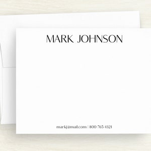 Personalized Note Cards - Men's Stationery - Customized Flat Note Cards ...