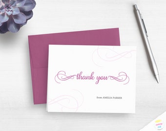 Customized Thank You Note - Personalized Script Thank You Cards - Wedding Thank You - Thank You Stationery Cards